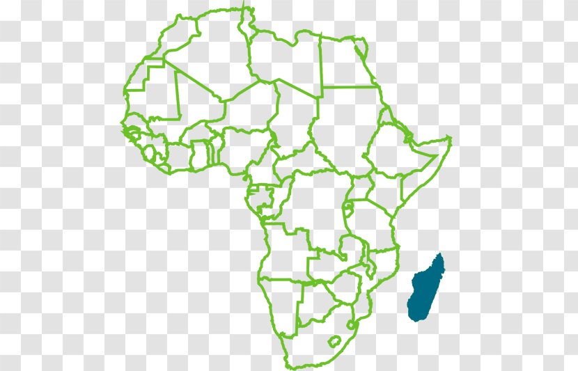Africa Blank Map World Geography - Line Art Transparent PNG