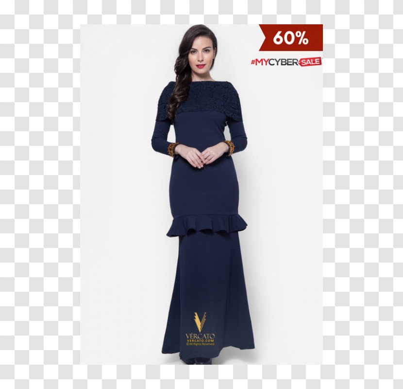 Robe Dress Baju Kurung Kebaya Navy Blue - Melayu Transparent PNG