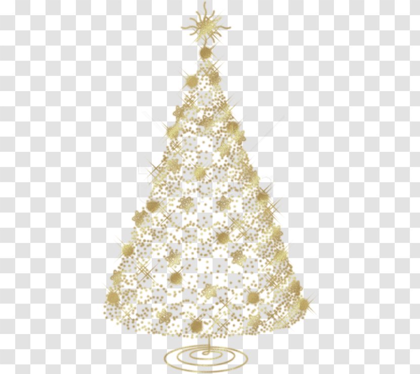 Christmas Tree Gold - Beige - Spruce Transparent PNG