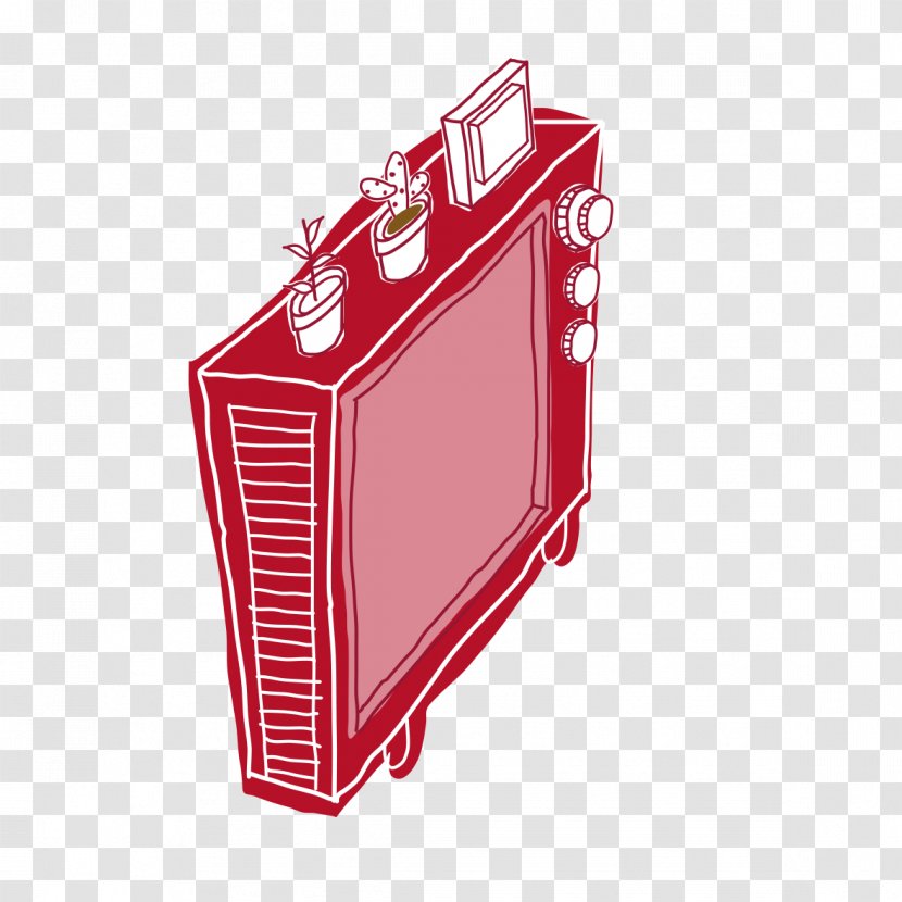 Television Photography Illustration - Drawing - Hand-painted Red TV Transparent PNG