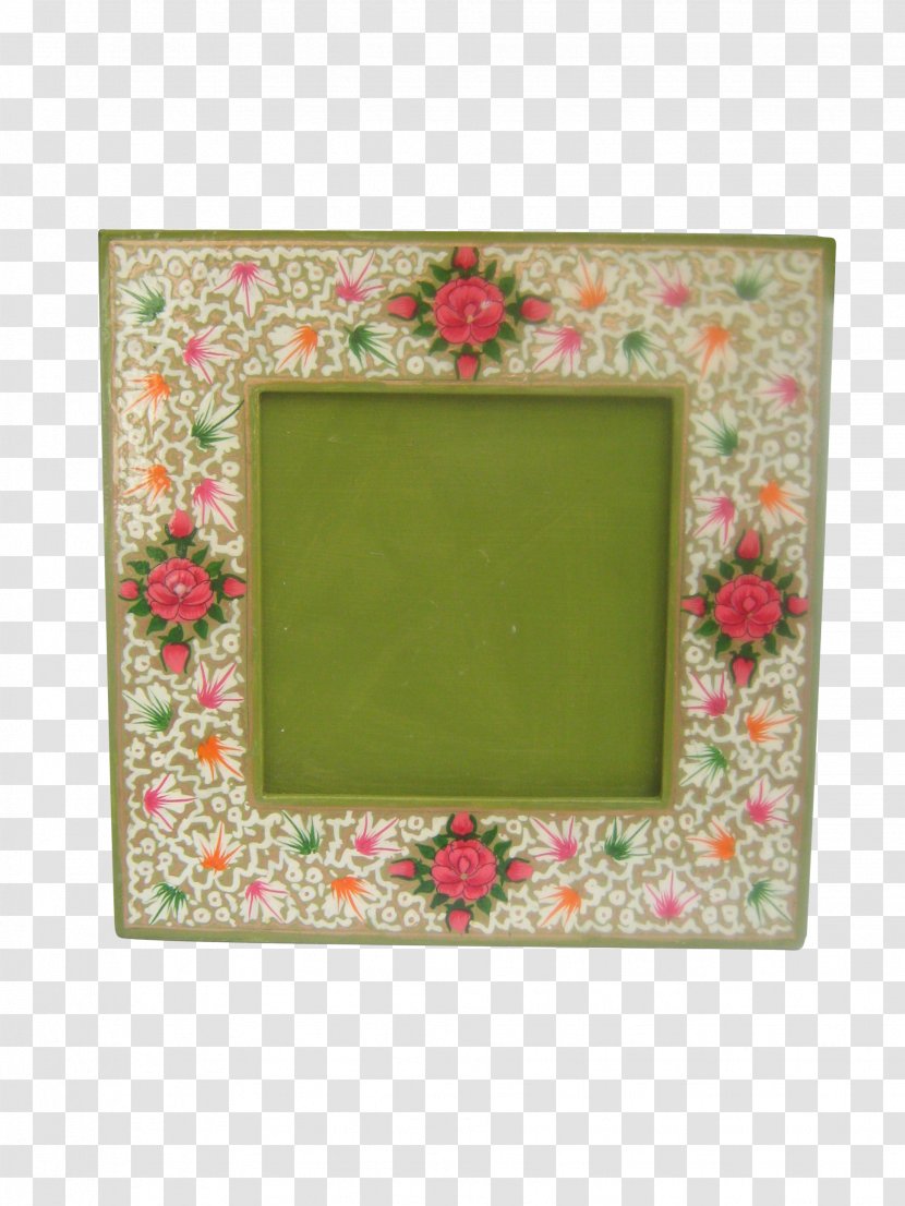 Picture Frames Green Rectangle Pattern - Hand Painted Lotus Pond Transparent PNG