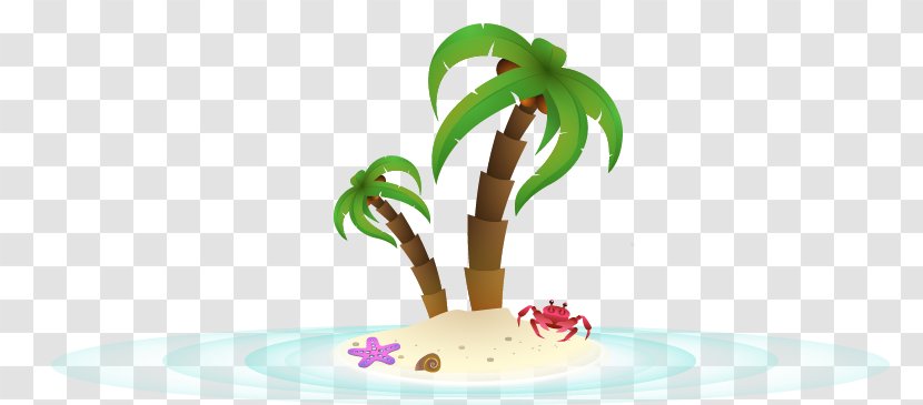 Euclidean Vector - Cartoon - Coconut Tree Transparent PNG