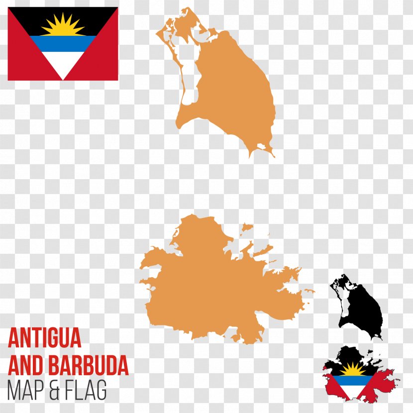 Flag Of Antigua And Barbuda Map - Vector Transparent PNG