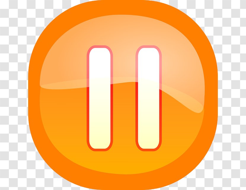 Download Free Content Clip Art - Royaltyfree - Orange Pause Button Transparent PNG