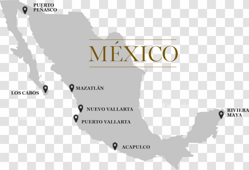 Mexico Vector Map - Blank - Grand Palace Transparent PNG