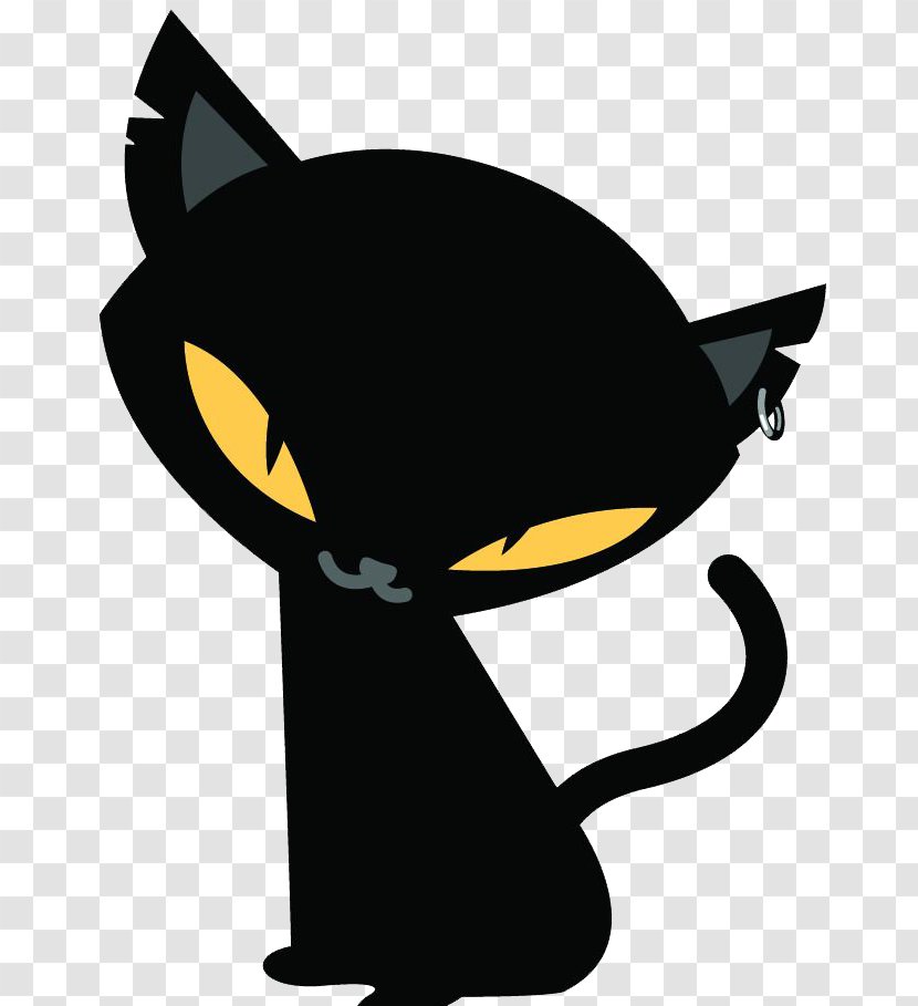 Cat Image Illustration Cartoon Download - Animation - Black Sitting Transparent PNG