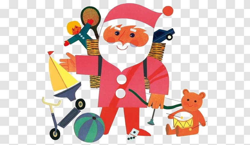 Santa Claus Romeo Explores The Farm Gift Illustrator Illustration - Area - Carrying A Transparent PNG