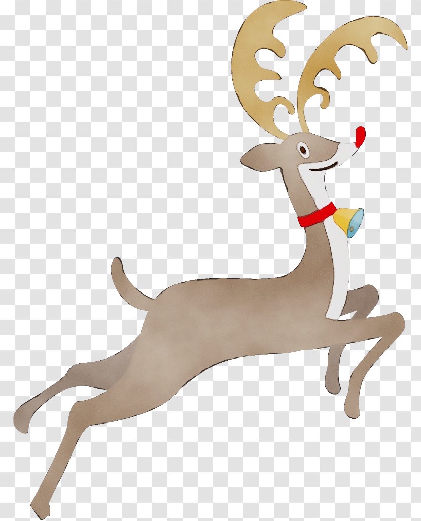 Reindeer - Watercolor - Animal Figure Italian Greyhound Transparent PNG