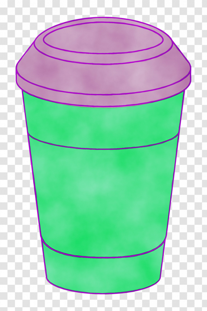 Plastic Cylinder Flowerpot Green Cup Transparent PNG