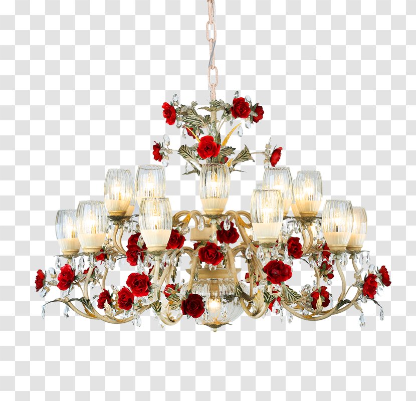 Chandelier Light Fixture Lighting Floral Design - Christmas Decoration - Flowers Aestheticism Transparent PNG