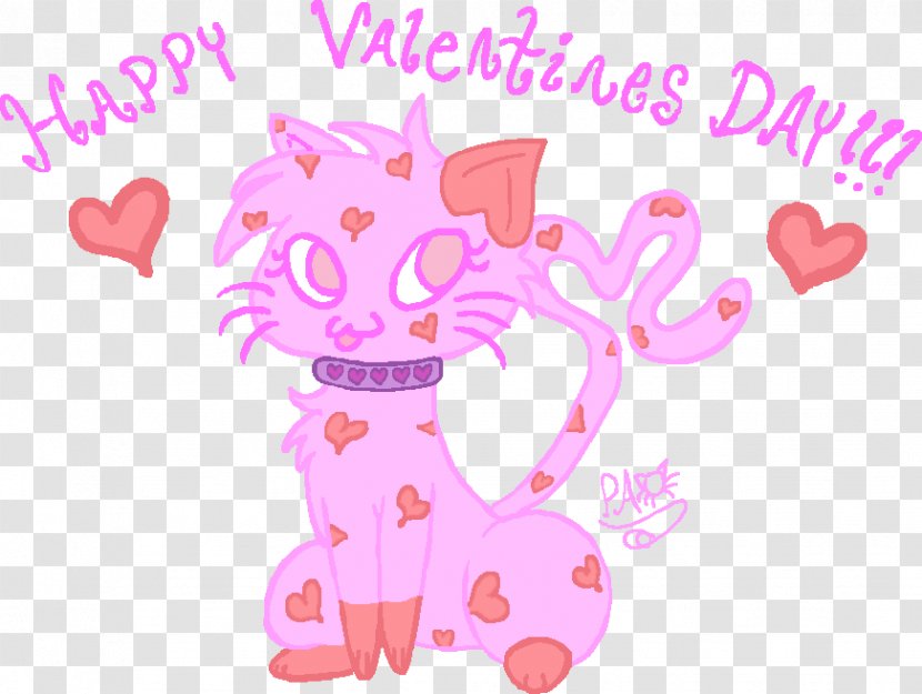 Whiskers Cat Kitten Valentine's Day Clip Art - Flower - Happy B Transparent PNG