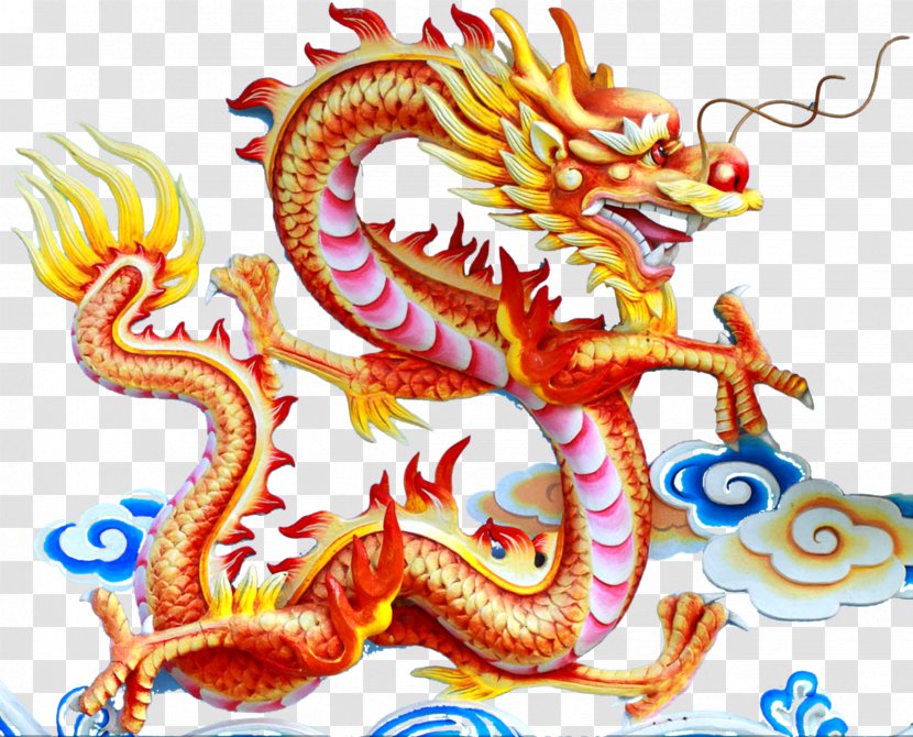 China Chinese Dragon Zodiac Fire - Symbol - And Clouds Waterlines Transparent PNG