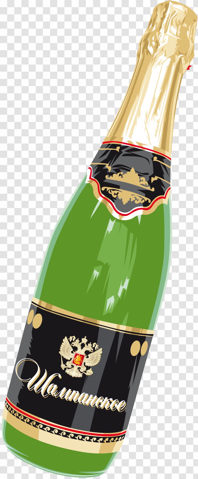 Champagne Wine Bottle Alcoholic Drink Birthday - Glass Transparent PNG