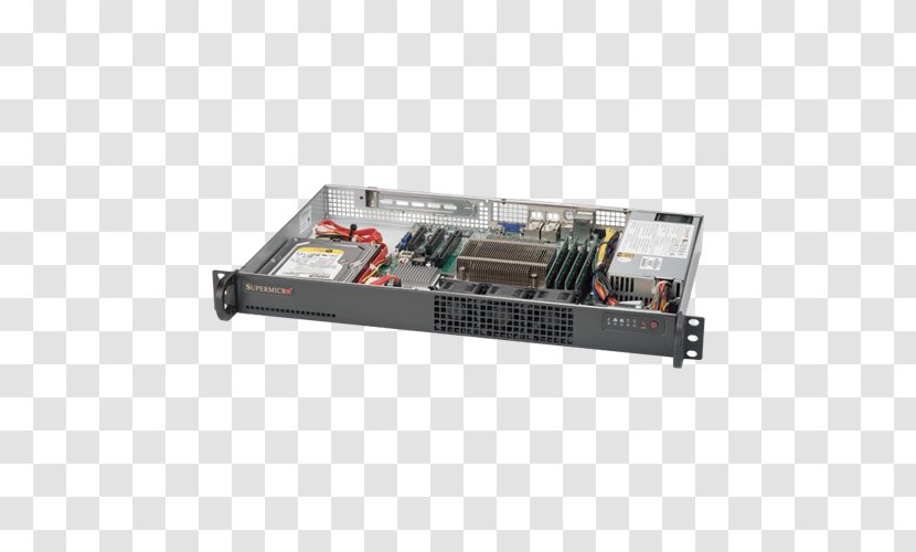 Computer Servers Supermicro 5019S-M Barebone 1U Rack Unit 19-inch Super Micro Computer, Inc. - Server Transparent PNG