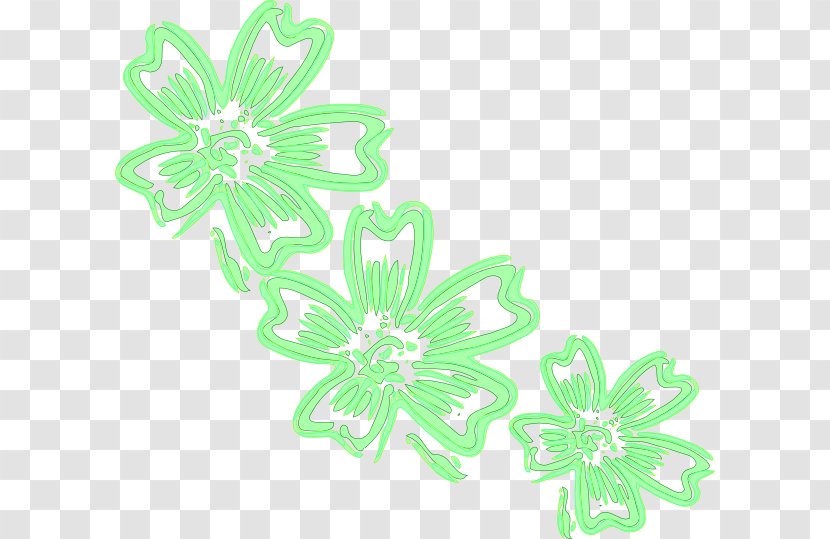 Flower Clip Art - Green Floral Transparent PNG