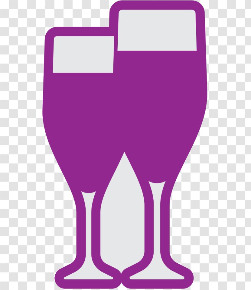 Clip Art Wine Glass Purple Line - Violet Transparent PNG