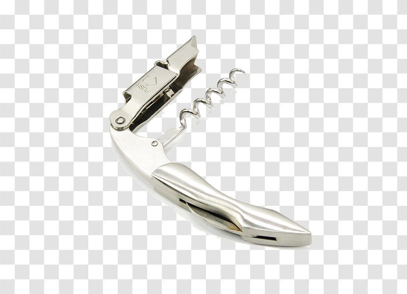 Red Wine Knife Silver - Sommelier - Full Hippocampus Transparent PNG