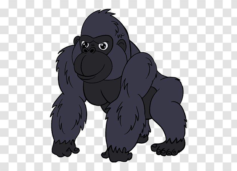 Gorilla Drawing Terk Cartoon - Vertebrate - Vector Transparent PNG