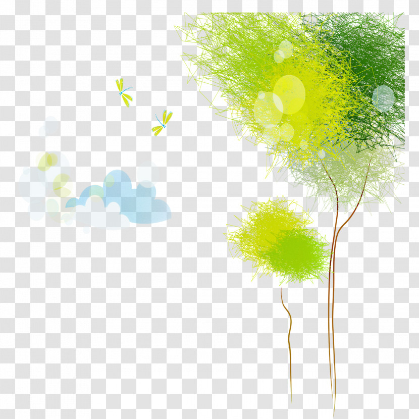 Green Yellow Tree Plant Transparent PNG