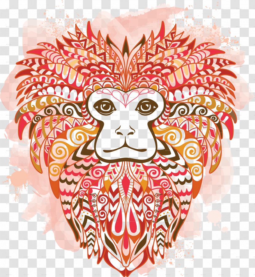 Primate Golden Lion Tamarin - Cartoon - Head Transparent PNG