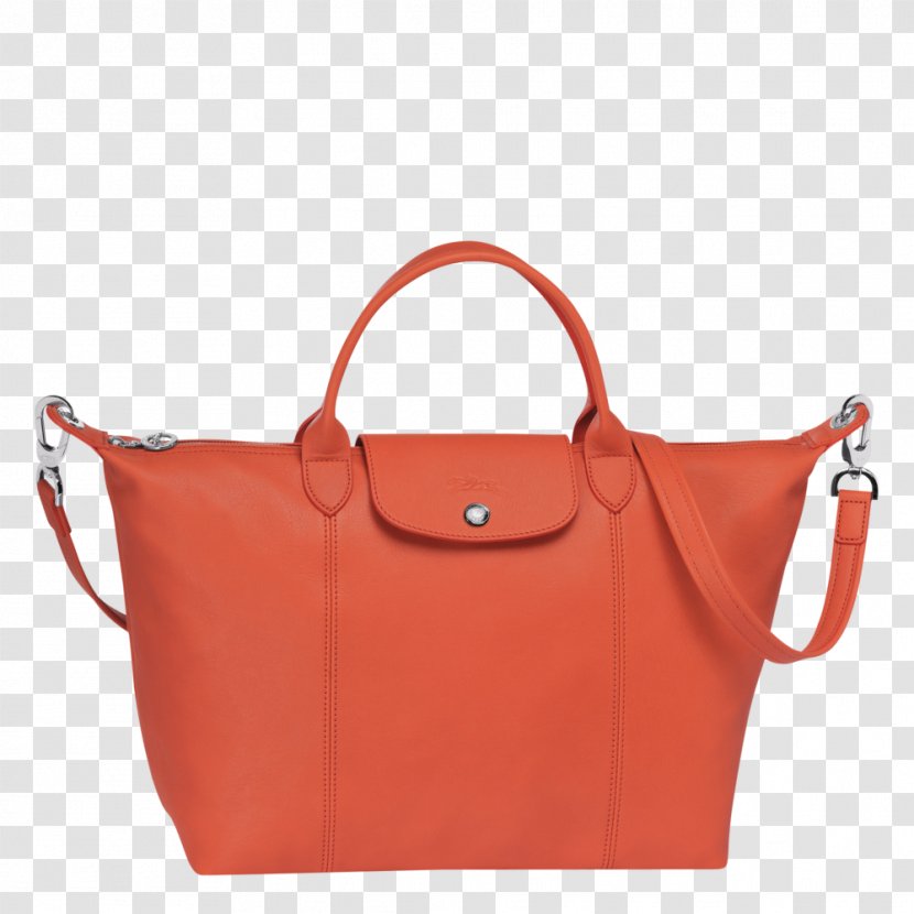Longchamp Le Pliage Cuir Leather Tote Pouch Handbag - Medium Nylon - Bag Transparent PNG