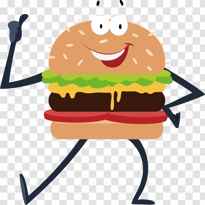 Hamburger Fast Food French Fries Cuisine Of The United States - Dancing Burger Villain Transparent PNG