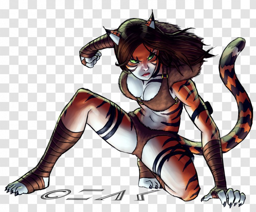 Tiger Catwoman Comics Artist Demon - Supernatural Creature Transparent PNG
