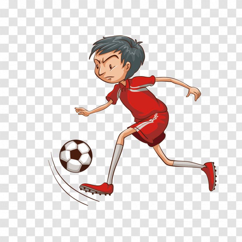 Drawing Football Player Sketch - Cartoon - Vector Boy Playing Transparent PNG