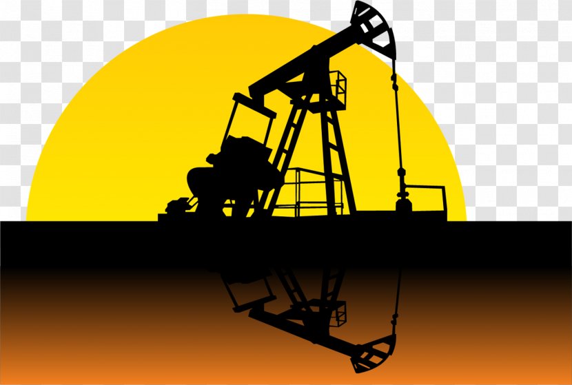 Pump Drilling Rig Oil Filling Station - Yellow - Vector Sunset Under The Extraction Platform Transparent PNG