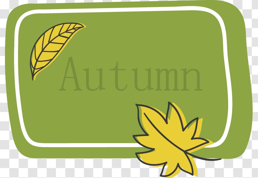 Green - Letters Painted Background With Yellow Leaves In Autumn Transparent PNG