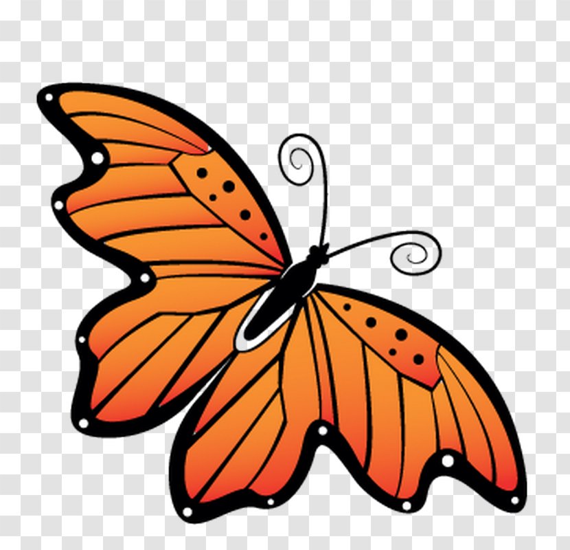 Monarch Butterfly Pieridae Clip Art Brush-footed Butterflies - Pollinator - Papillon Movie Review Transparent PNG