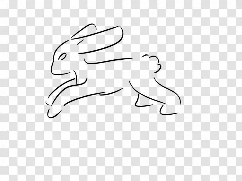 Hare Canidae Drawing Line Art Clip - Tree - Running Rabbit Transparent PNG
