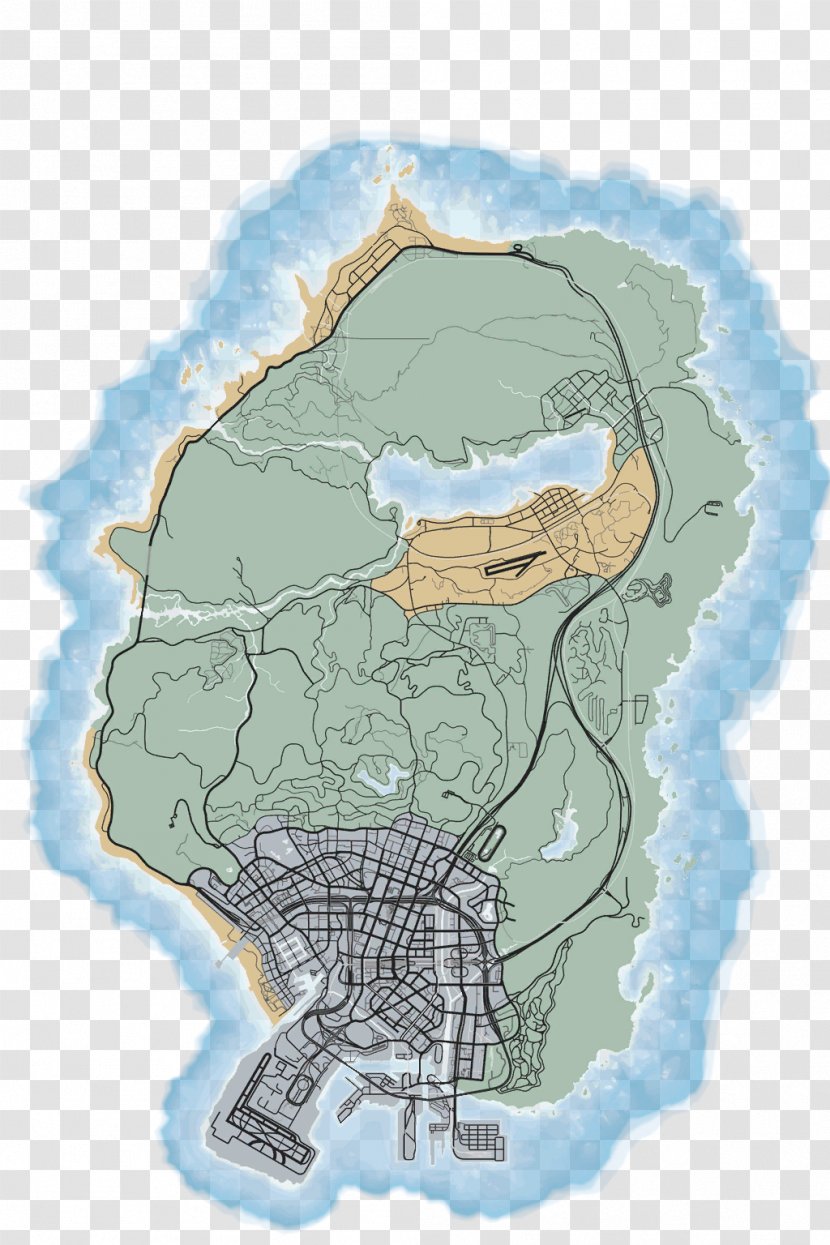 Grand Theft Auto V Auto: San Andreas IV Online Multiplayer - Iv - Gta Map Transparent PNG