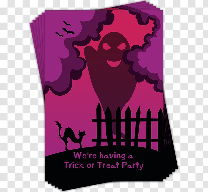 Wedding Invitation Halloween Card Greeting & Note Cards - Violet Transparent PNG