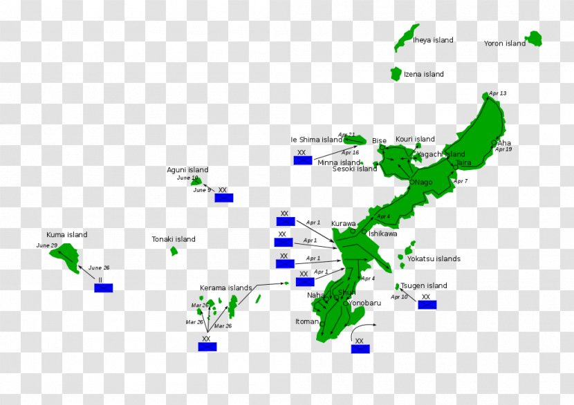 Battle Of Okinawa Island Ryukyu Islands Second World War Operation Downfall - Land Lot - Indonesia Map Transparent PNG