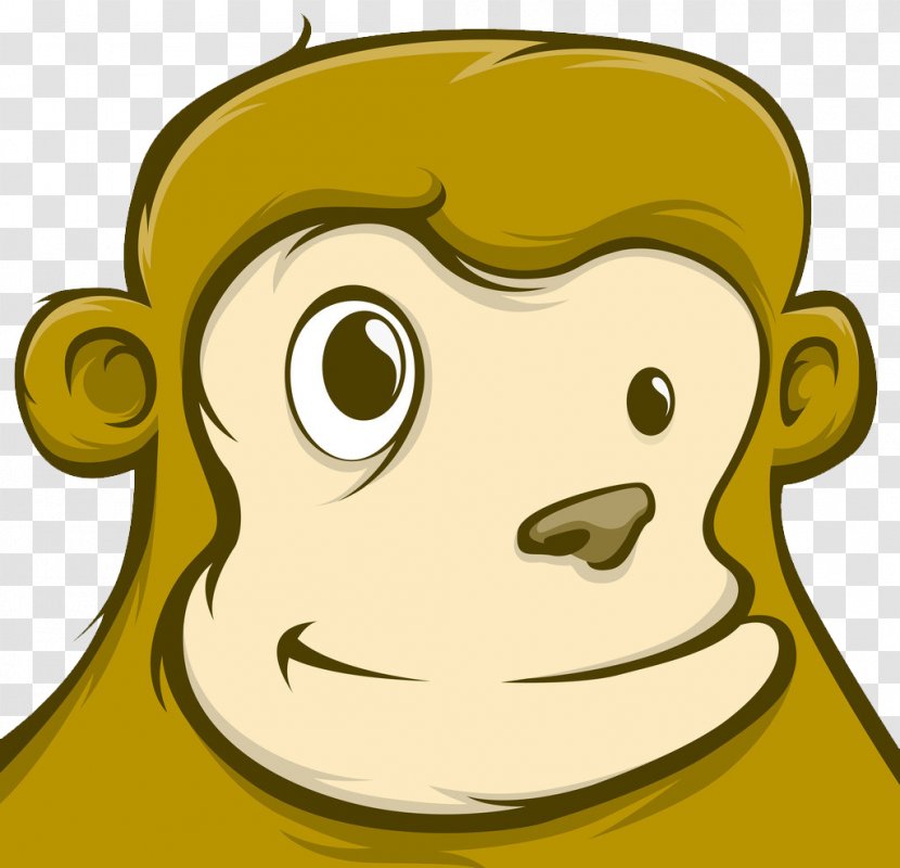 Monkey Cartoon - Head - Face Closeup Transparent PNG