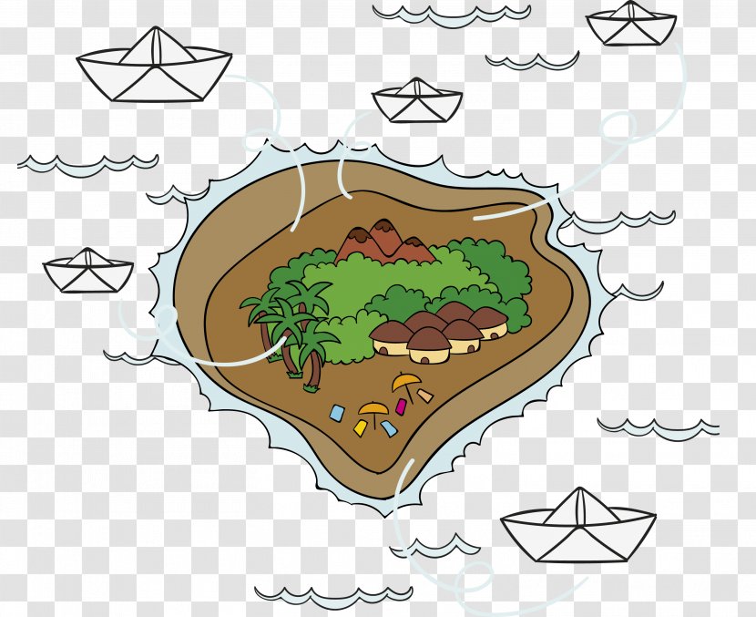 Uace0ub3c4uc12c Island Clip Art - Cartoon - Hand Painted Transparent PNG