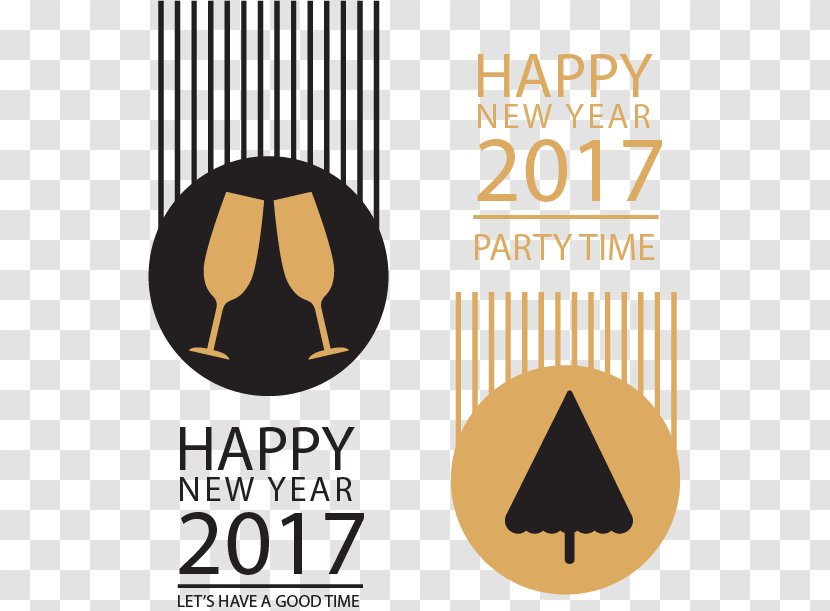 Gold Banner Icon - Logo - Black Stripes New Year Banners Transparent PNG