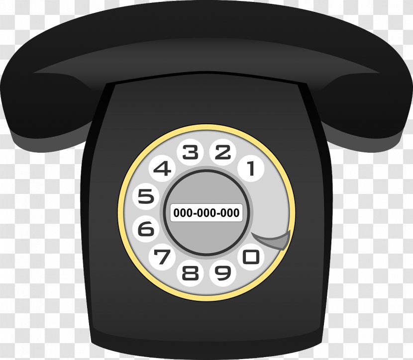 Telephone Rotary Dial Mobile Phone Clip Art - Call - Black Transparent PNG