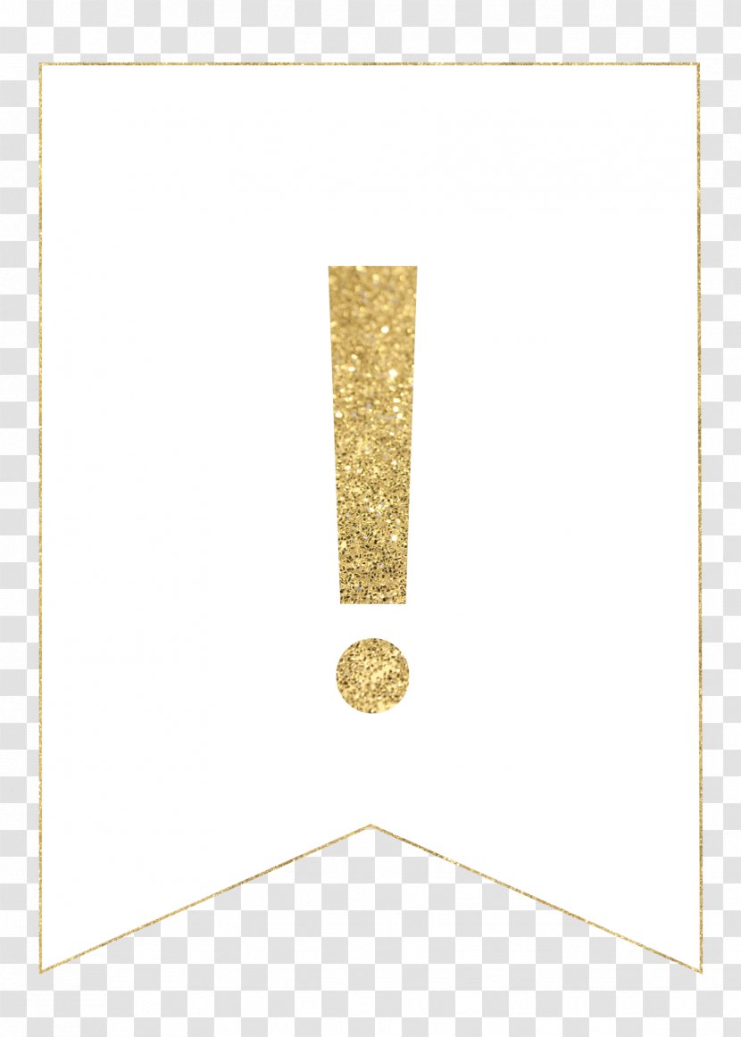 01504 Rectangle Brass - Gold - Letter Banner Transparent PNG