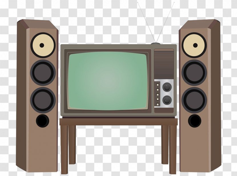 Television Royalty-free Illustration - Electronics - Hand-painted Retro TV Theater Transparent PNG