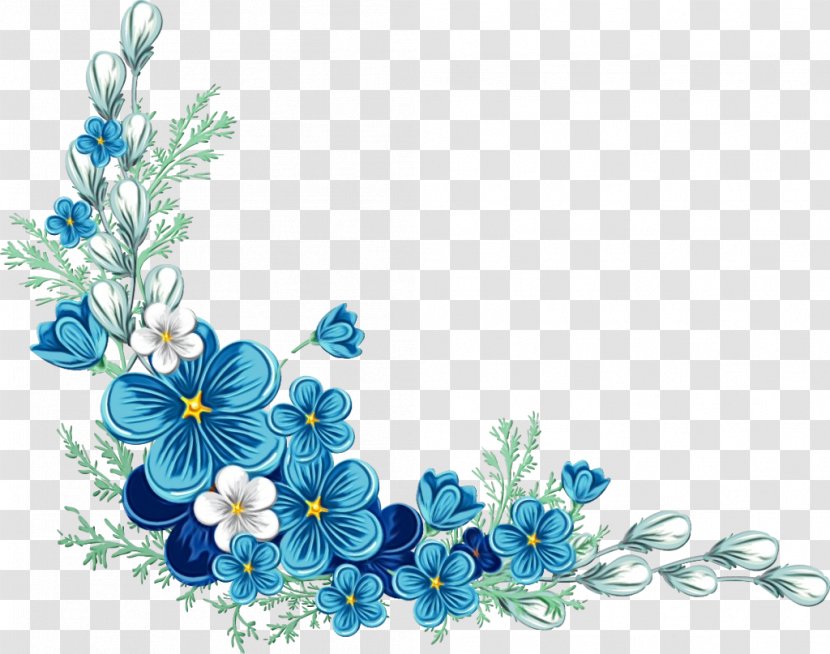 Flower Floral Design Blue Clip Art - Delphinium - Wreath Transparent PNG