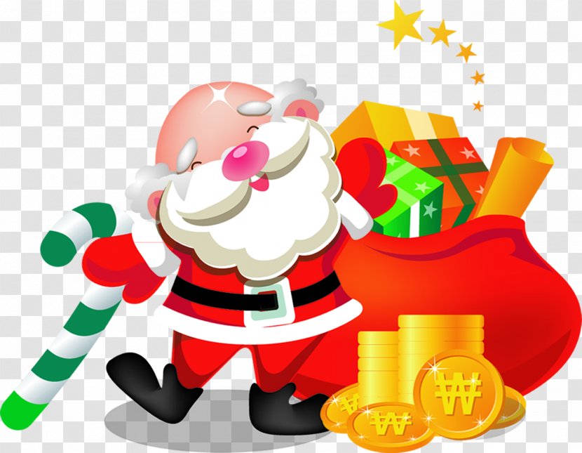 Santa Claus Christmas Gift Emoticon Icon - Beautiful Transparent PNG
