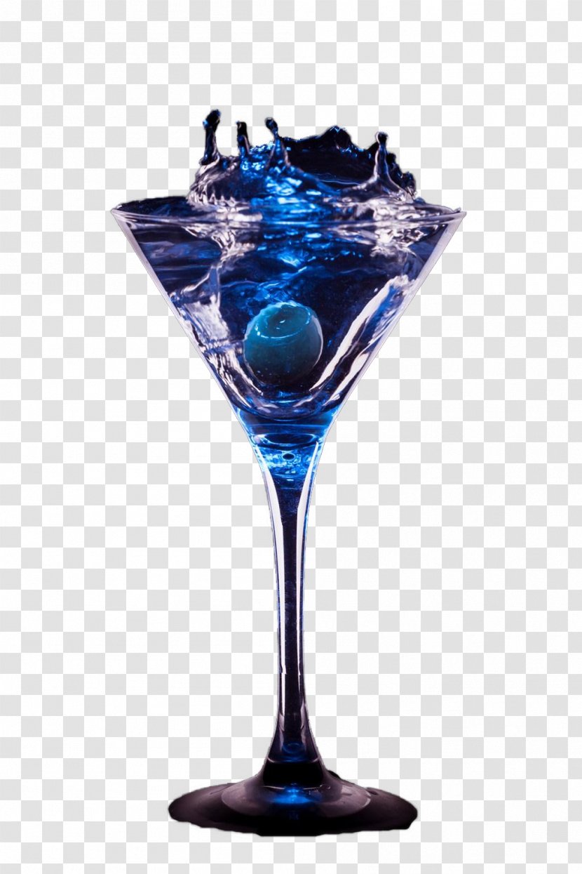 Blue Hawaii Cocktail Garnish Martini Non-alcoholic Drink - Glass - Blueberry Transparent PNG