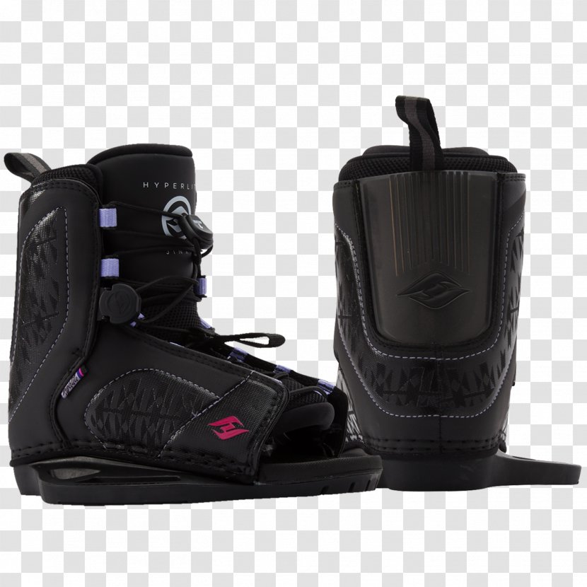 Hyperlite Wake Mfg. Motorcycle Boot Snow Wakeboarding - Black Transparent PNG