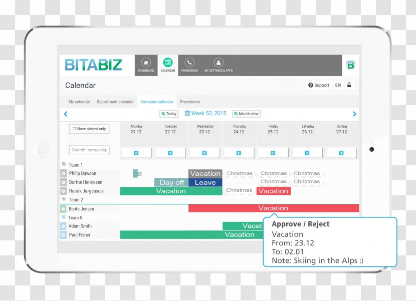 BitaBIZ Computer Program Leave Of Absence Business Sick - Google - Ipad Status Bar Transparent PNG