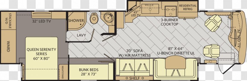 Fleetwood Enterprises Campervans Floor Plan Motor Home Specialist 1993 Cadillac - Indoor Transparent PNG