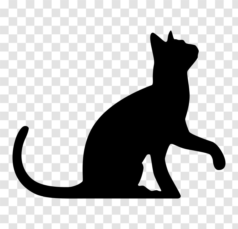 Dog–cat Relationship Silhouette Clip Art - Black - Cat Transparent PNG