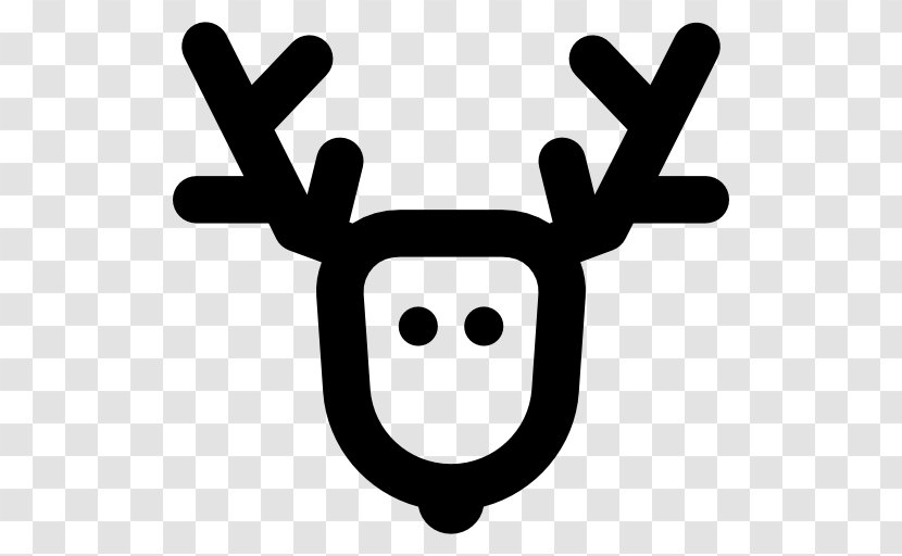 Reindeer Santa Claus Rudolph - Black And White Transparent PNG