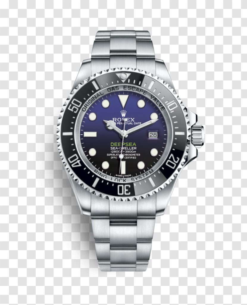 Rolex Sea Dweller Baselworld Watch Chronograph - Sae 904l Stainless Steel - Deep Blue Transparent PNG